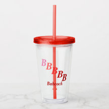 Akryltumbler - Schattige Initialen, Name in Reds