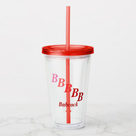 Akryltumbler - Schattige Initialen, Name in Reds Acryltrinkbecher