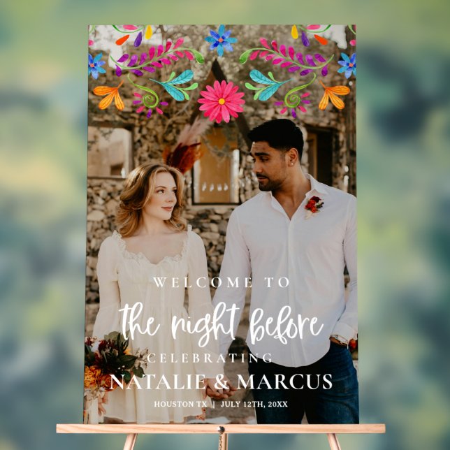 Akrylus Nacht vor Hochzeit Begrüßungszeichen Acrylschild (Neutral)