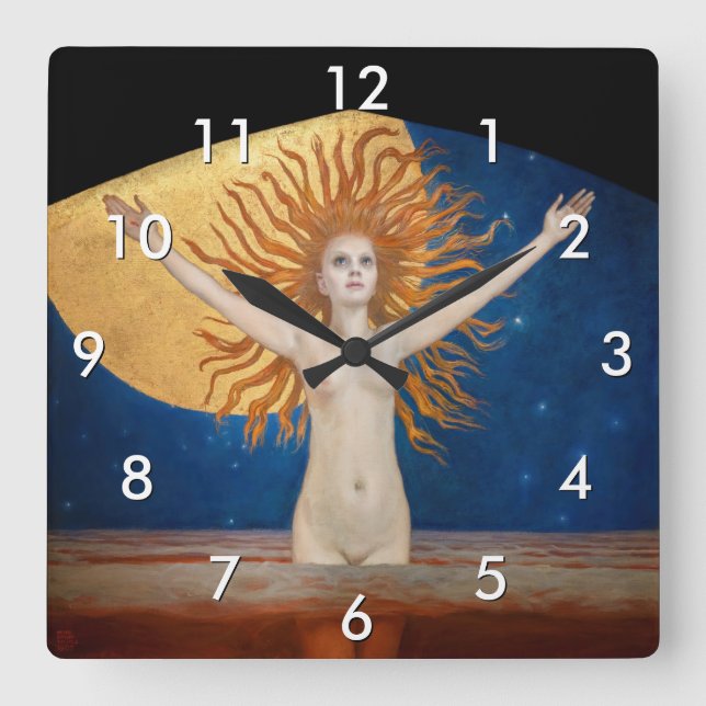 Akseli Gallen-Kallela - Ad Astra Quadratische Wanduhr (Vorderseite)