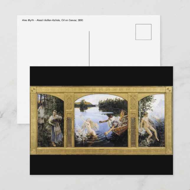 Akseli Gallen-Kallela - Aino Myth Postkarte (Vorne/Hinten)