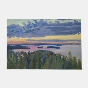 Akseli Gallen-Kallela - Blick auf einen See bei So Fußmatte