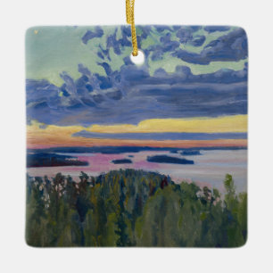 Akseli Gallen-Kallela - Blick über einen See bei S Keramikornament