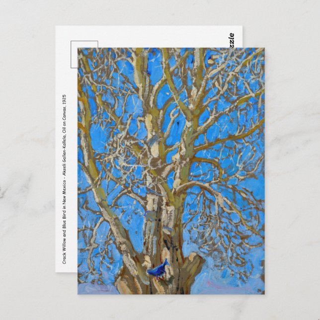 Akseli Gallen-Kallela - Crack Willow und Blue Bird Postkarte (Vorne/Hinten)