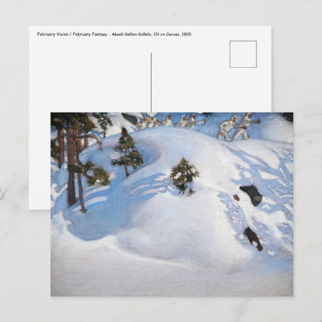 Akseli Gallen-Kallela - Februar Vision Postkarte (Vorne/Hinten)