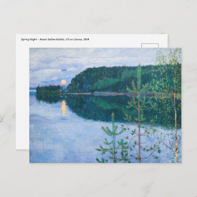 Akseli Gallen-Kallela - Frühlingsnacht Postkarte (Vorne/Hinten)
