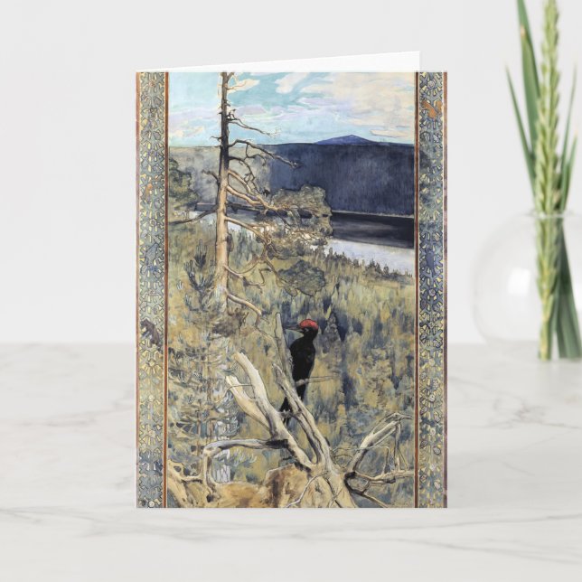 Akseli Gallen-Kallela - Großer Schwarzer Holzpecke Karte (Vorderseite)