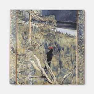 Akseli Gallen-Kallela - Großer Schwarzer Holzpecke Magnet