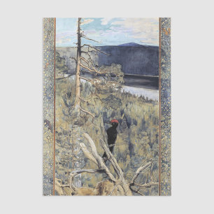 Akseli Gallen-Kallela - Großer Schwarzspecht Seidenpapier