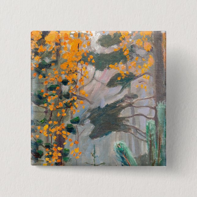 Akseli Gallen-Kallela - Herbstwald Button (Vorderseite)
