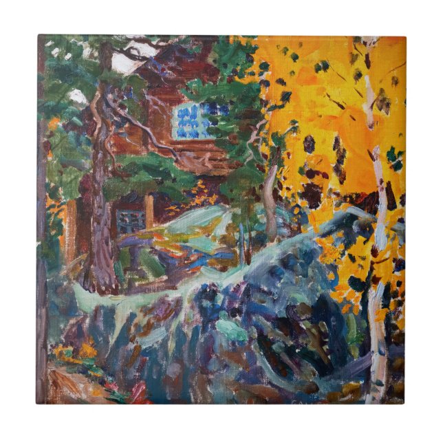 Akseli Gallen-Kallela - Kalela im Herbst Fliese (Vorderseite)