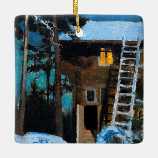 Akseli Gallen-Kallela - Kalela im Winter Keramikornament (Vorderseite)