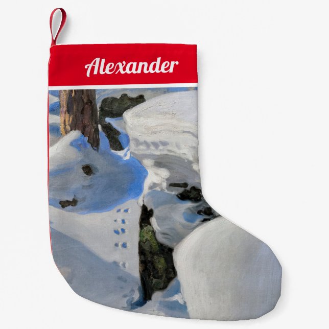 Akseli Gallen-Kallela - Lair of the Lynx Kleiner Weihnachtsstrumpf (Vorderseite)