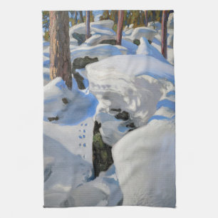 Akseli Gallen-Kallela - Luchsbau Geschirrtuch