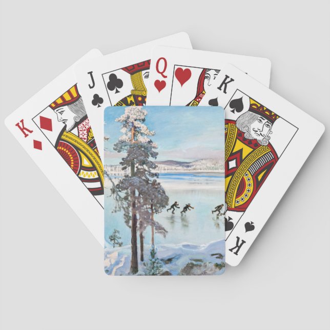 Akseli Gallen-Kallela - Skater in der Nähe von Kal Spielkarten (Rückseite)