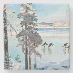 Akseli Gallen-Kallela - Skater in der Nähe von Kal Steinuntersetzer