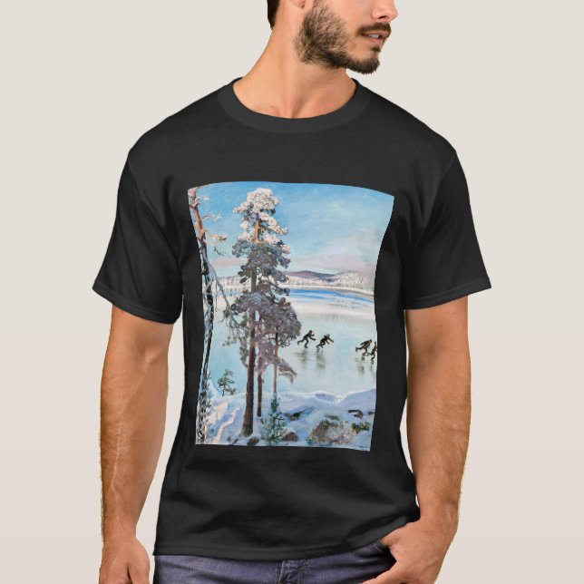 Akseli Gallen-Kallela - Skater in der Nähe von Kal T-Shirt (Vorderseite)