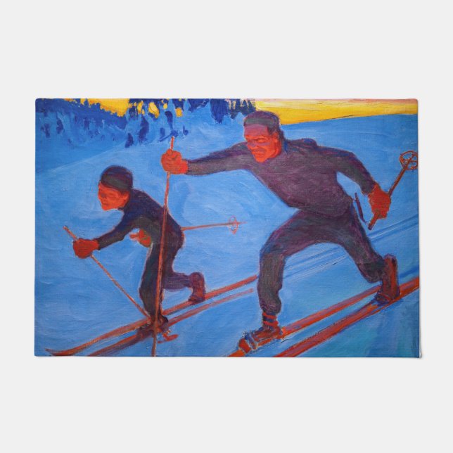 Akseli Gallen-Kallela - Skiers Fußmatte (Vorderseite)