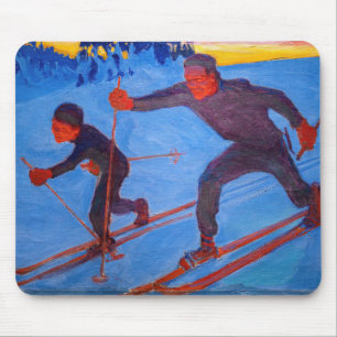 Akseli Gallen-Kallela - Skiers Mousepad