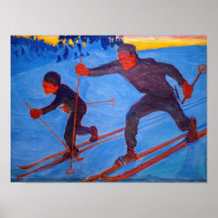Akseli Gallen-Kallela - Skifahrer Poster