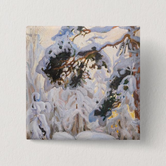Akseli Gallen-Kallela - Wald im Winter Button (Vorderseite)
