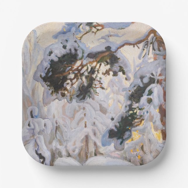 Akseli Gallen-Kallela - Wald im Winter Pappteller (Vorderseite)