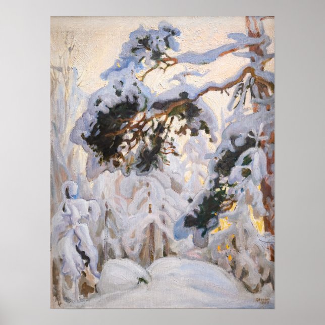 Akseli Gallen-Kallela - Wald im Winter Poster (Vorne)