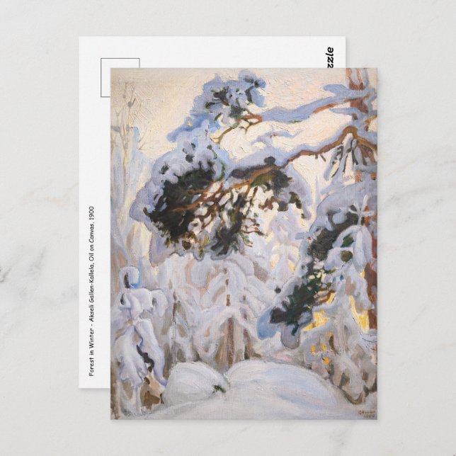 Akseli Gallen-Kallela - Wald im Winter Postkarte (Vorne/Hinten)