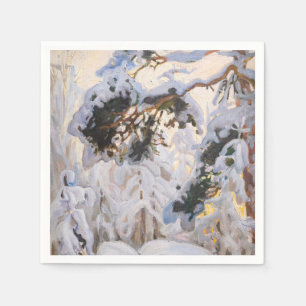 Akseli Gallen-Kallela - Wald im Winter Serviette