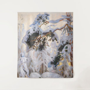 Akseli Gallen-Kallela - Wald im Winter Wandteppich