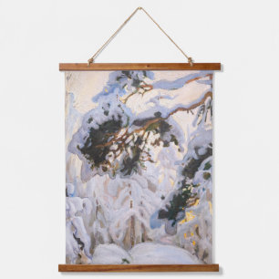 Akseli Gallen-Kallela - Wald im Winter Wandteppich Mit Holzrahmen