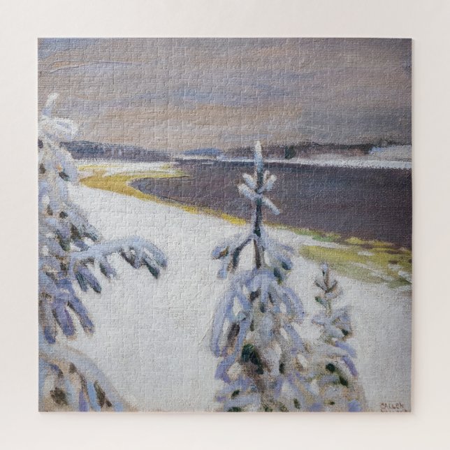 Akseli Gallen-Kallela - Winterlandschaft #2 Puzzle (Vertikal)