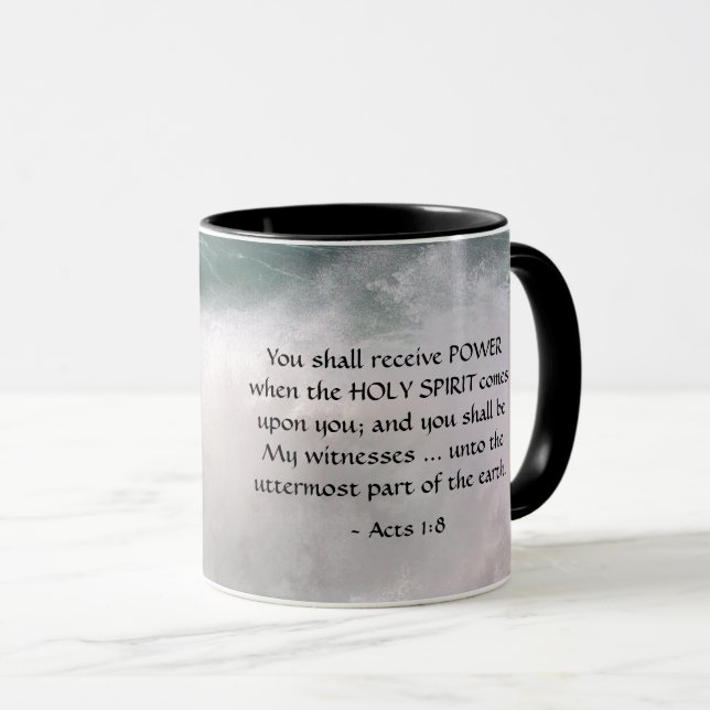 Akt 1:8 Sie erhalten POWER Bibelverse Tasse (VorderseiteRechts)