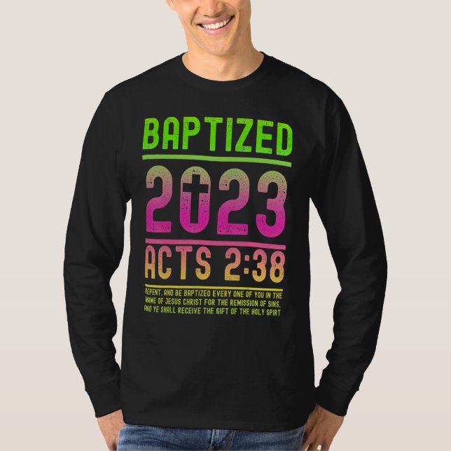 Akt 2 38 Bibel Verse Taufe für getaufte Christi T-Shirt (Vorderseite)
