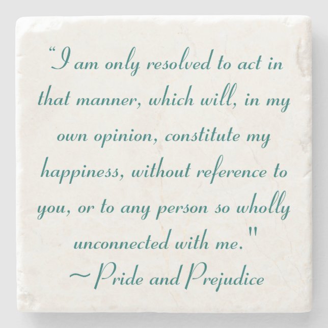 Akt in Manner zu konstituieren Glück Jane Austen Steinuntersetzer (Vorderseite)