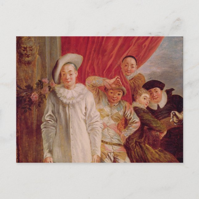 Akteure der Comedie Italienne Postkarte (Vorderseite)