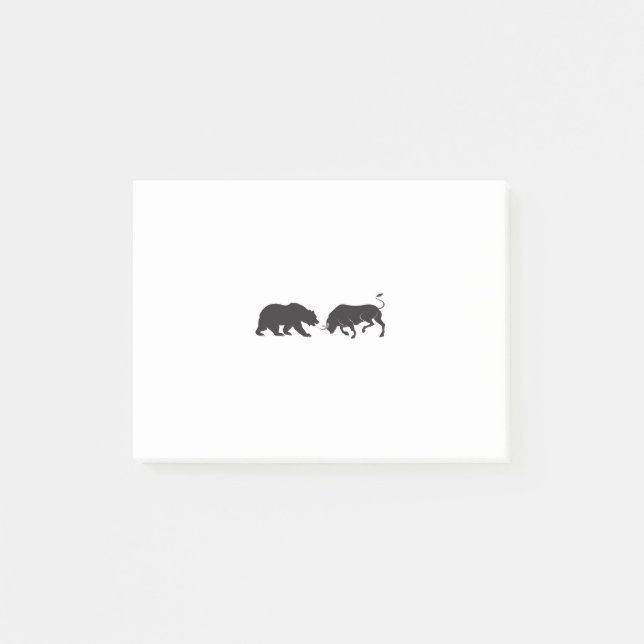 Aktien Bear Bull Börse Post-it Klebezettel (Vorderseite)