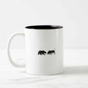 Aktien Bear Bull Börse Zweifarbige Tasse