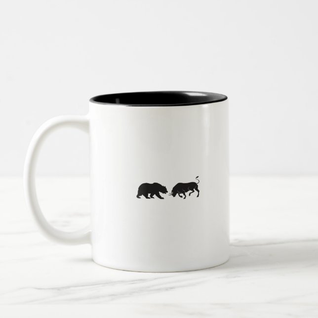 Aktien Bear Bull Börse Zweifarbige Tasse (Links)