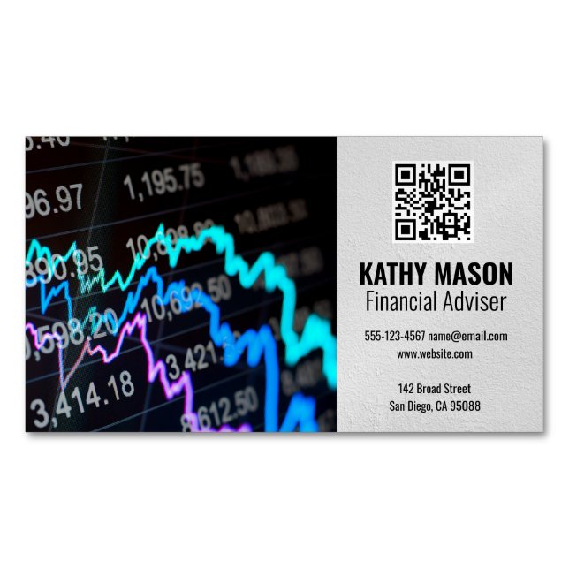 Aktienkurs | QR-Code Magnetische Visitenkarte (Vorderseite)