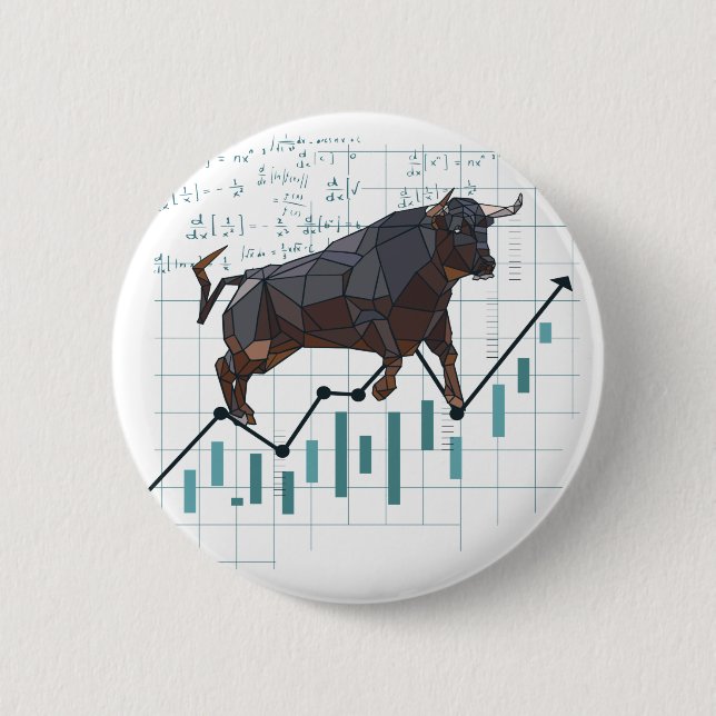 Aktienmarkt-Hausse-Trend Button (Vorderseite)