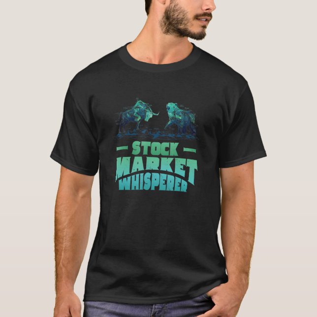 Aktienmarkt Whisperstock Trader Bull and Bear T-Shirt (Vorderseite)