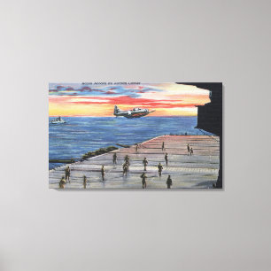 Aktion des Luftfahrtunternehmens an Bord - US-Mari Leinwanddruck