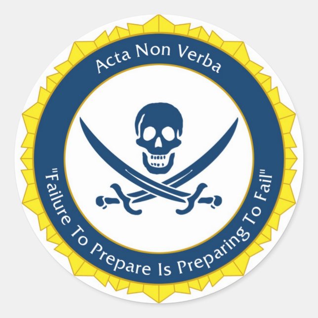 Aktion ohne Wörter - Lateinisch- Acta Non Verba Runder Aufkleber (Vorderseite)