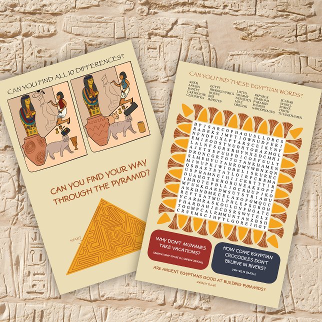 Aktionsblatt zu ägyptischen Themenspielen und Puzz Flyer (Von Creator hochgeladen)