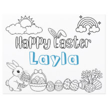 Aktionsbogen "personalisiertes Kind-Osterfarben"