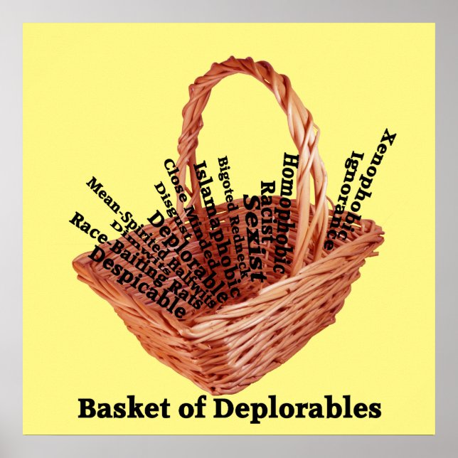 Aktionskorb für deplorable Wörter - Werteplakatpap Poster (Vorne)