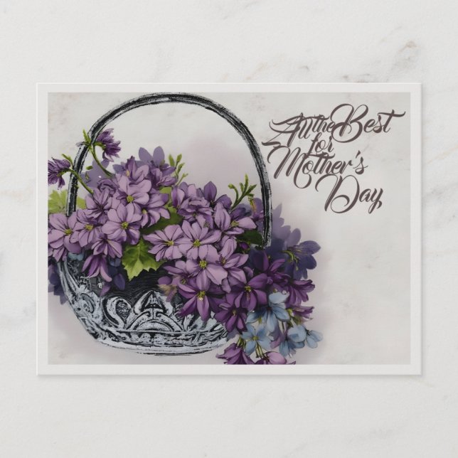 Aktionskorb für Vintage Blume - Muttertagsblut Feiertagspostkarte (Vorderseite)
