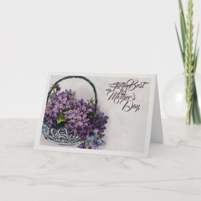 Aktionskorb für Vintage Blume - Muttertagsblut Karte (Vorderseite)