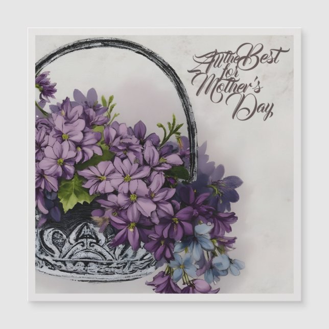 Aktionskorb für Vintage Blume - Muttertagsblut Magnetkarte (Vorderseite)